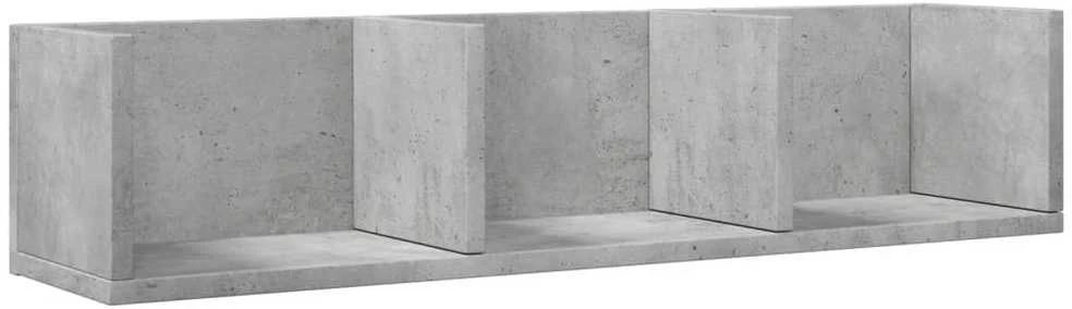 Sieninės spintelės, 2vnt., betono pilkos, 75x18x16,5cm, mediena