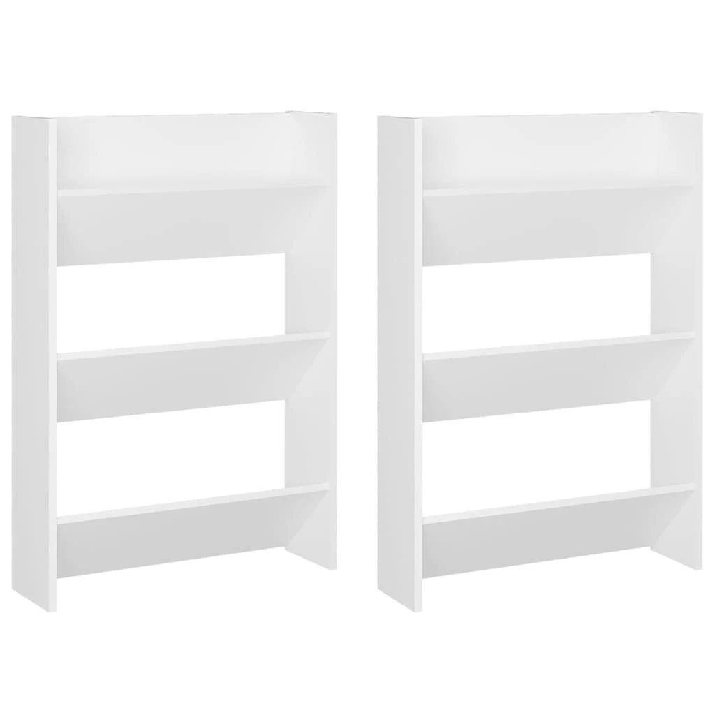 Sieninės spintelės batams, 2vnt., baltos, 60x18x90cm, MDP