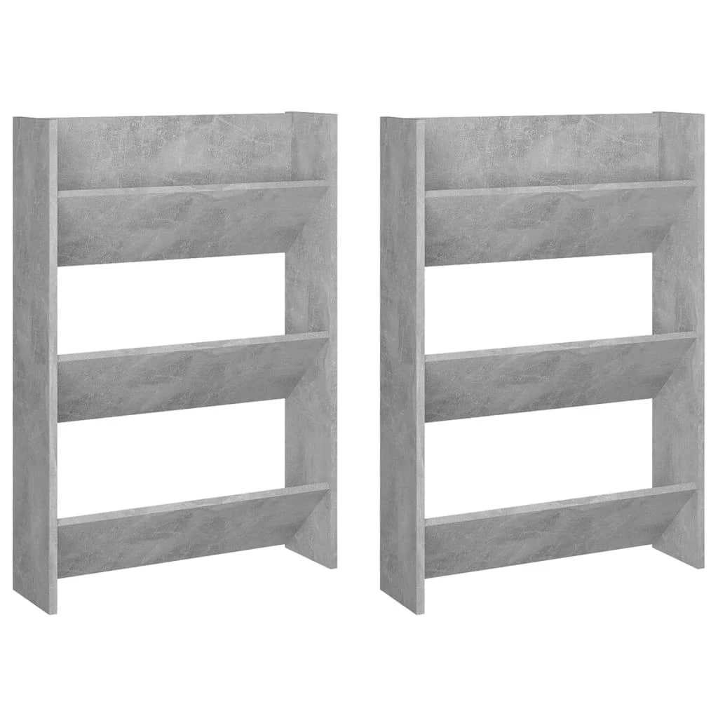 Sieninės spintelės batams, 2vnt., pilkos, 60x18x90cm, MDP