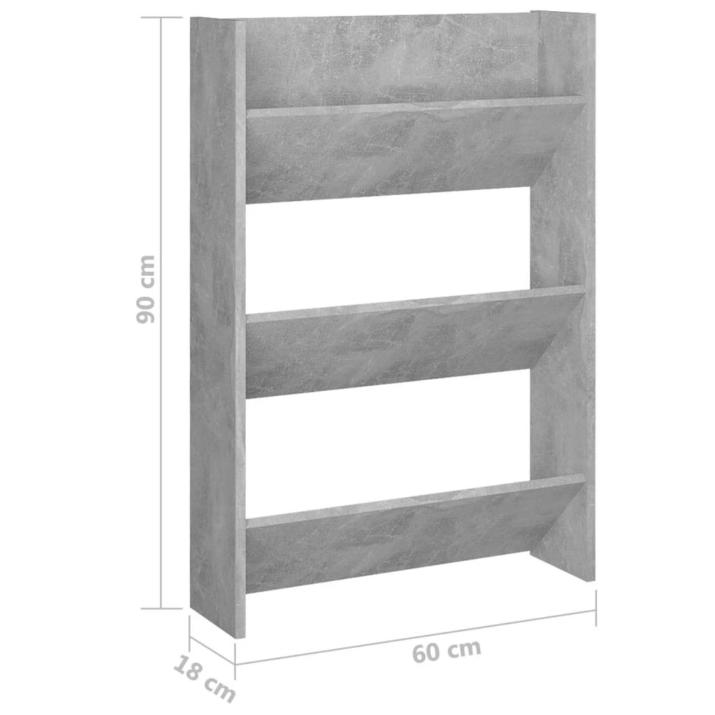 Sieninės spintelės batams, 2vnt., pilkos, 60x18x90cm, MDP