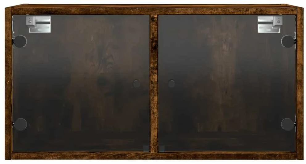 Sieninės spintelės su durelėmis, 2vnt., dūminės, 68,5x37x35cm
