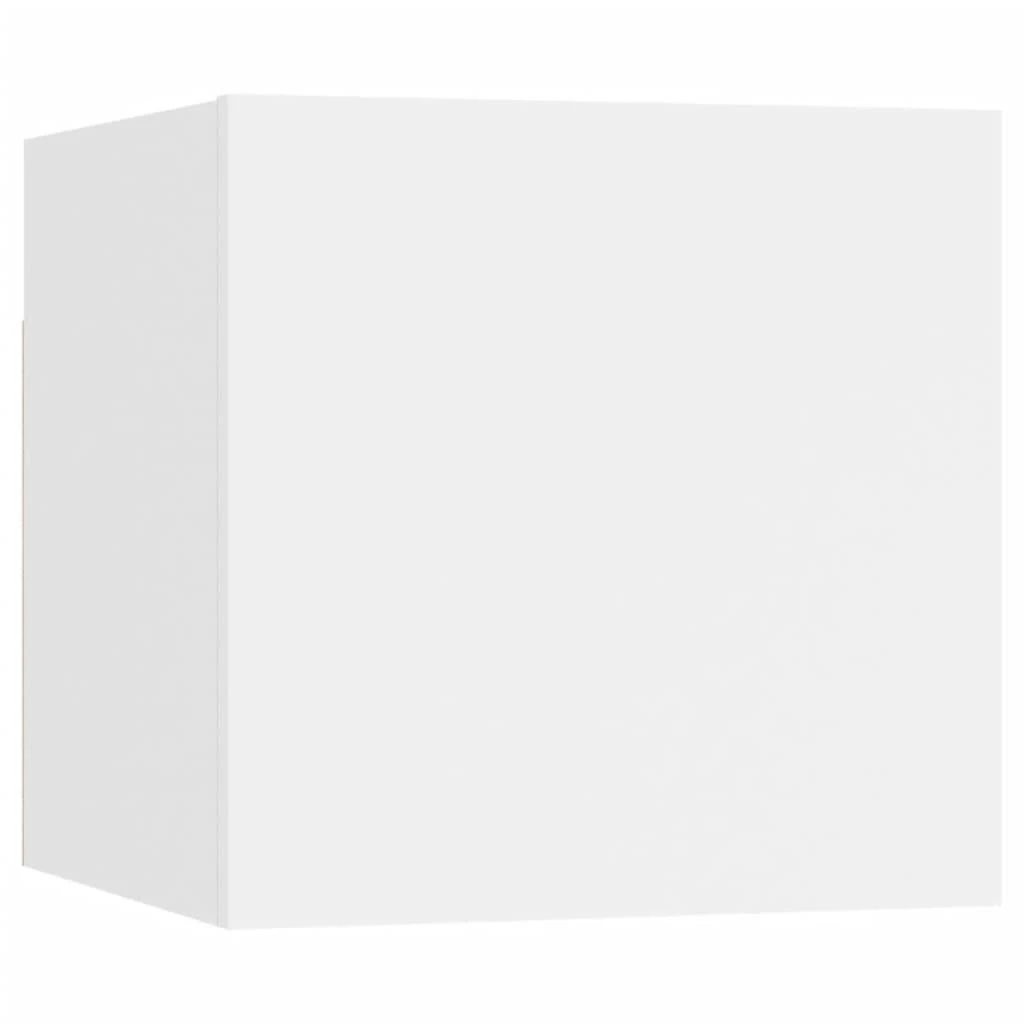Sieninės televizoriaus spintelės, 2vnt., baltos, 30,5x30x30cm