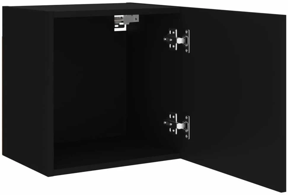 TV staliukas Sieninės TV spintelės, 2vnt., juodos, 40,5x30x40cm, mediena