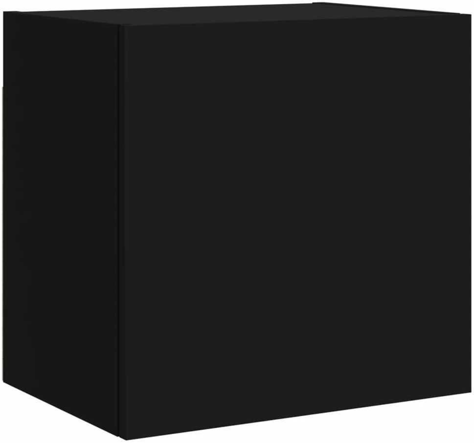 TV staliukas Sieninės TV spintelės, 2vnt., juodos, 40,5x30x40cm, mediena
