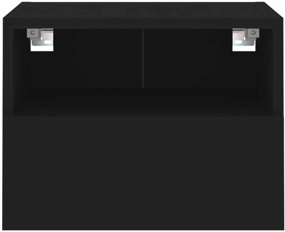 TV staliukas Sieninės TV spintelės, 2vnt., juodos, 40x30x30cm, mediena