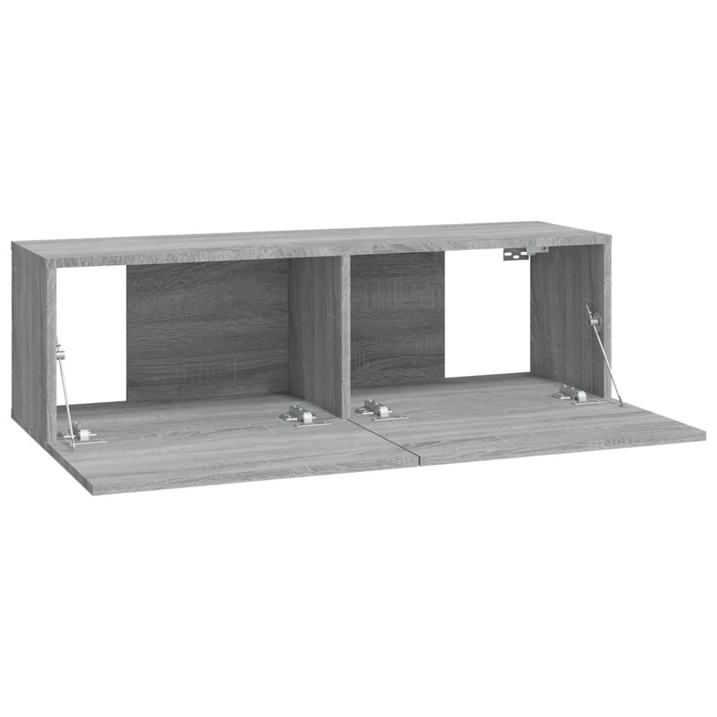 TV staliukas Sieninės TV spintelės, 4vnt., pilkos ąžuolo, 100x30x30cm