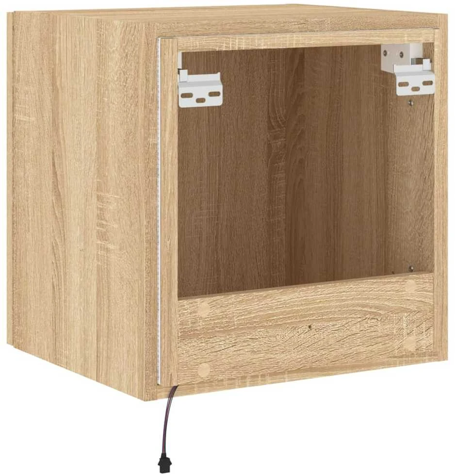 TV staliukas Sieninės TV spintelės su LED, 2vnt., ąžuolo, 40,5x35x40cm