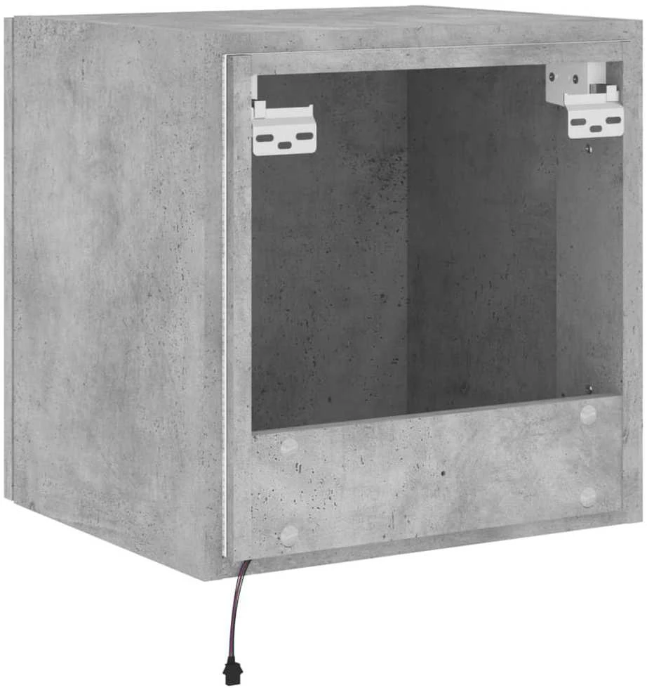 TV staliukas Sieninės TV spintelės su LED, 2vnt., betono, 40,5x35x40cm