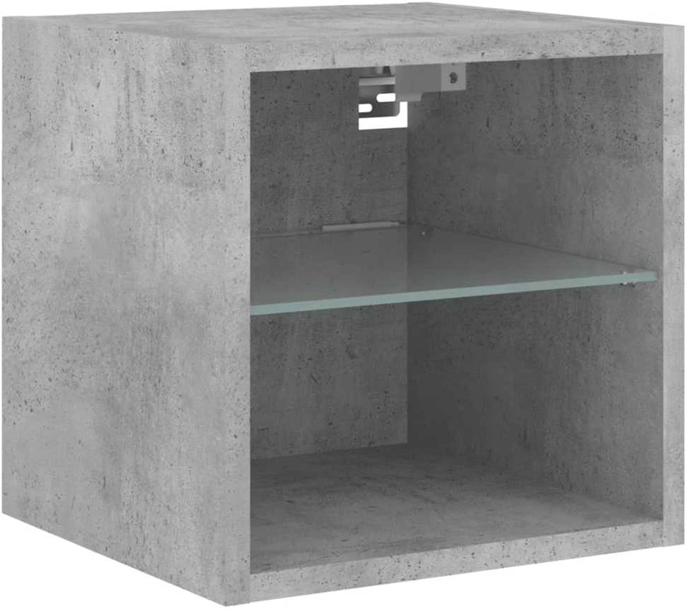 TV staliukas Sieninės TV spintelės su LED, 2vnt., betono, 30x28,5x30cm