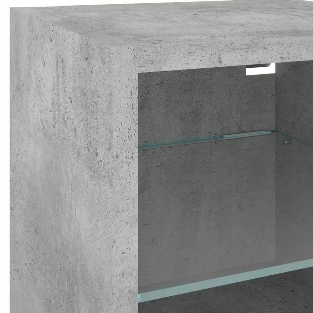 TV staliukas Sieninės TV spintelės su LED, 2vnt., betono, 30x28,5x30cm