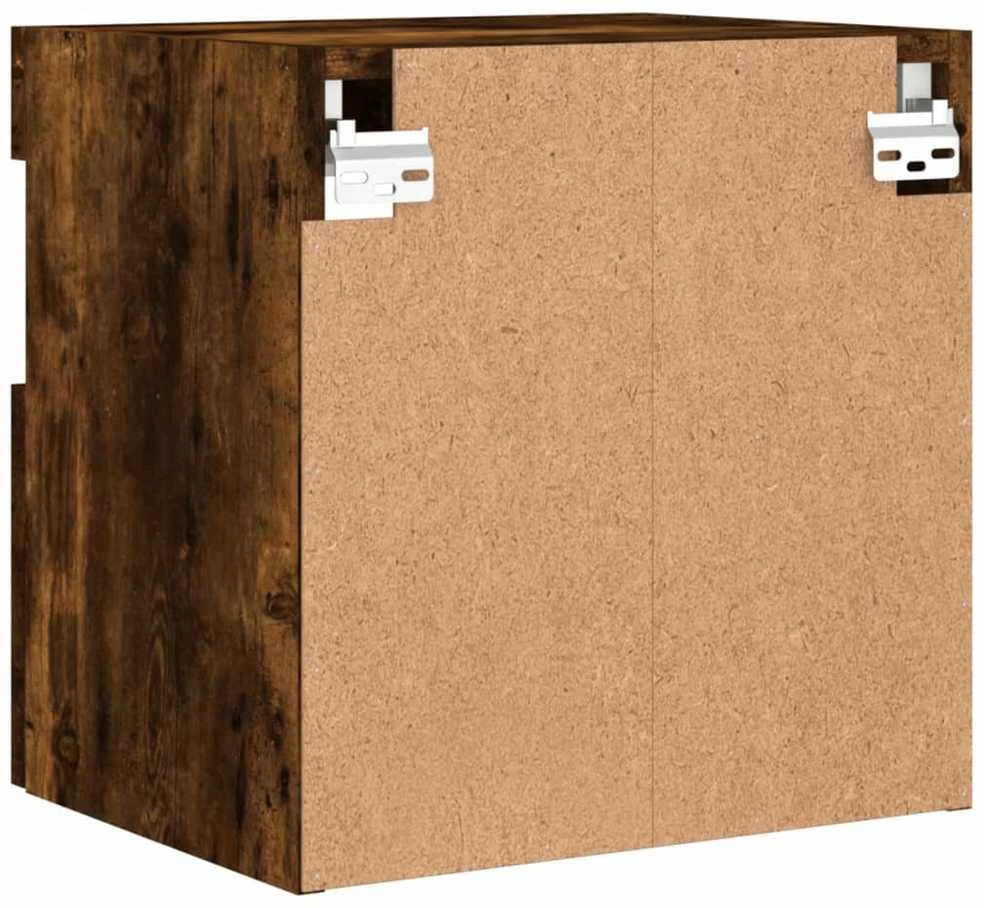 TV staliukas Sieninės TV spintelės su LED, 2vnt., dūminės ąžuolo, 40x30x40cm