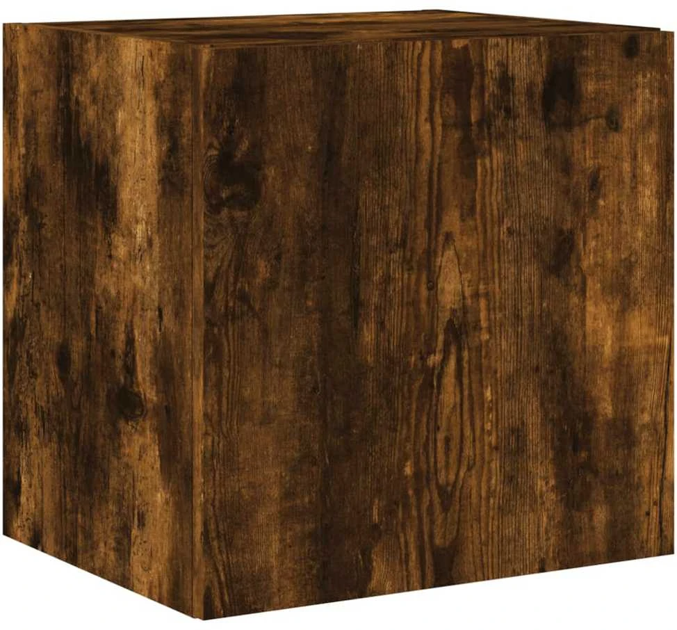 TV staliukas Sieninės TV spintelės su LED, 2vnt., dūminės, 40,5x35x40cm