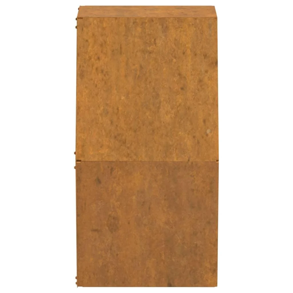 Sieniniai loveliai, 2vnt., rūdžių, 30x10x25cm, Corten plienas