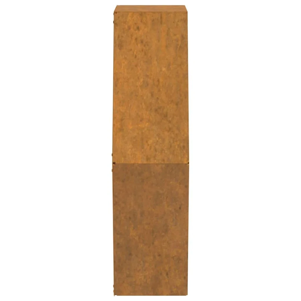 Sieniniai loveliai, 2vnt., rūdžių, 46x10x40cm, Corten plienas