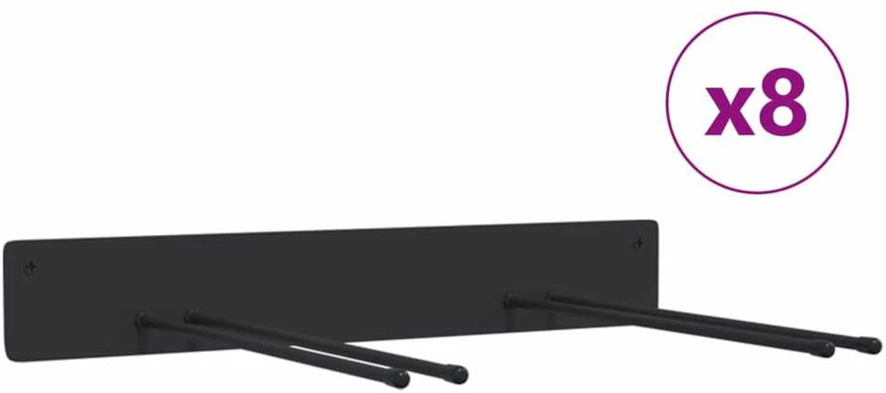 Sieniniai sodo įrankių laikikliai, 8vnt., juodi, plienas