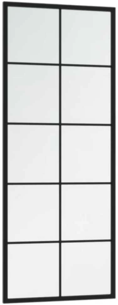 Sieniniai veidrodžiai, 2vnt., juodos spalvos, 100x40cm, metalas