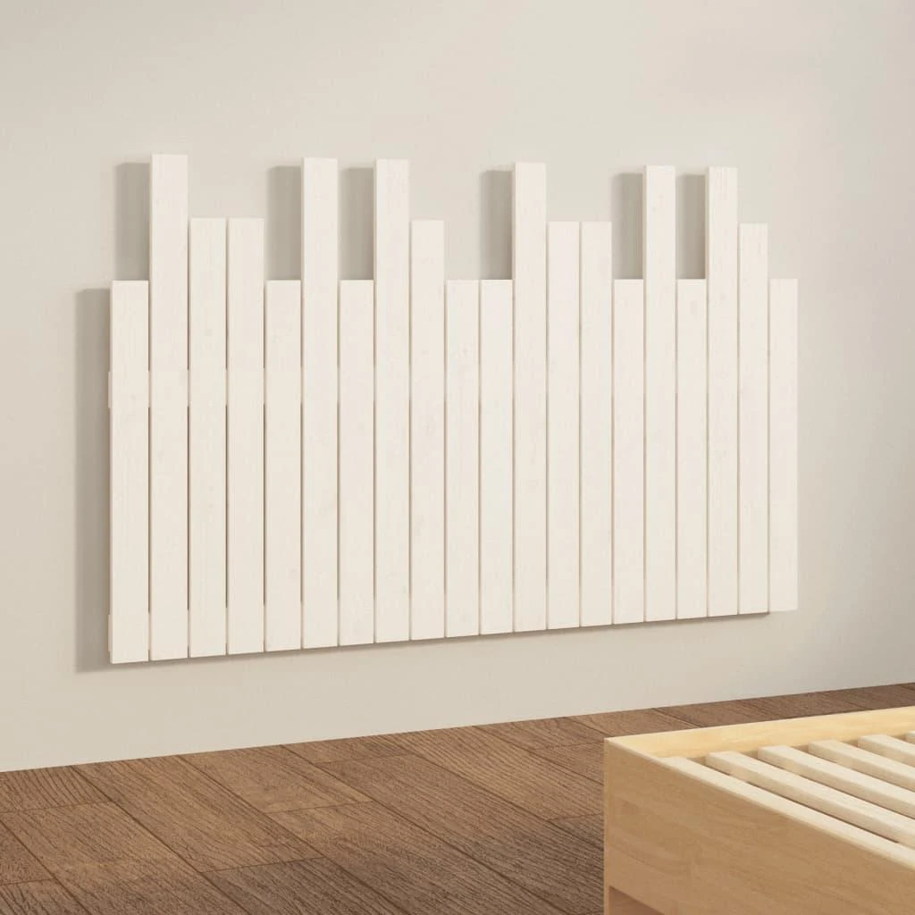 Lova Sieninis galvūgalis, baltas, 127,5x3x80cm, pušies masyvas