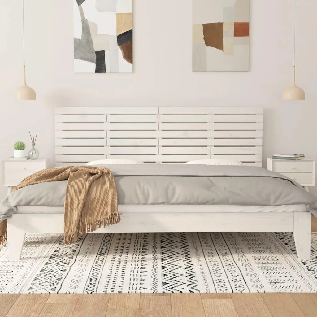 Lova Sieninis galvūgalis, baltas, 166x3x63cm, pušies masyvas