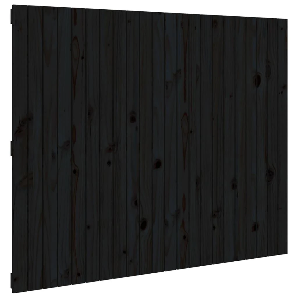 Lova Sieninis galvūgalis, juodas, 140x3x110cm, pušies masyvas