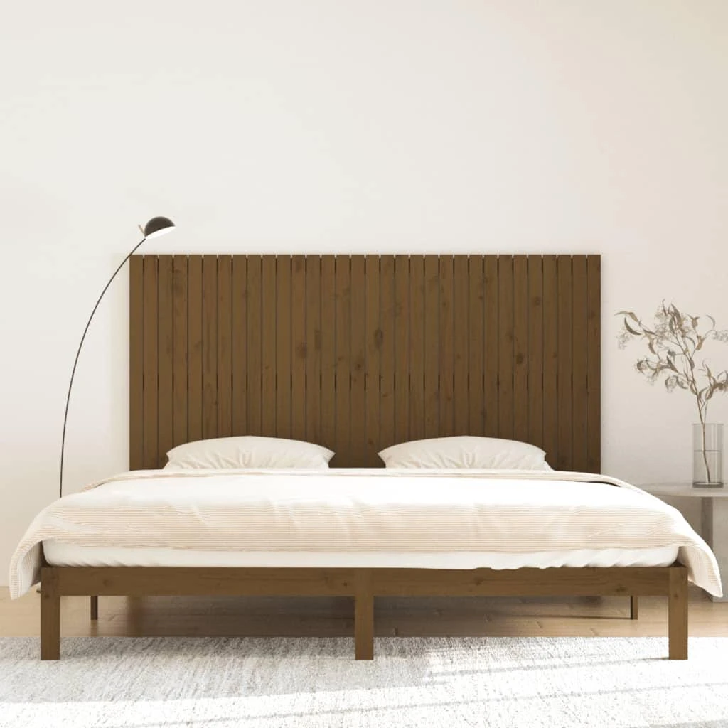 Lova Sieninis galvūgalis, medaus rudas, 204x3x110cm, pušies masyvas