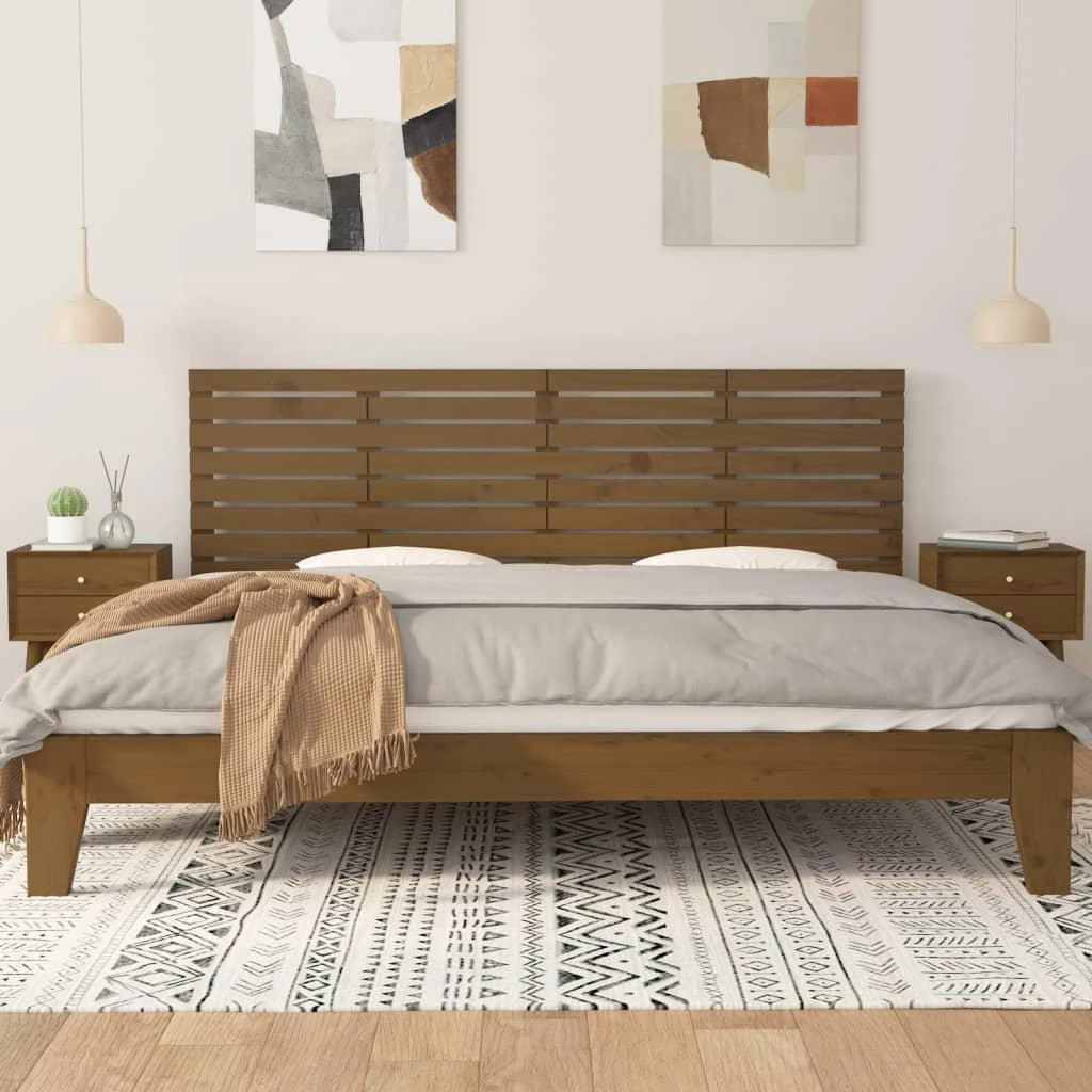 Lova Sieninis galvūgalis, medaus rudas, 206x3x63cm, pušies masyvas