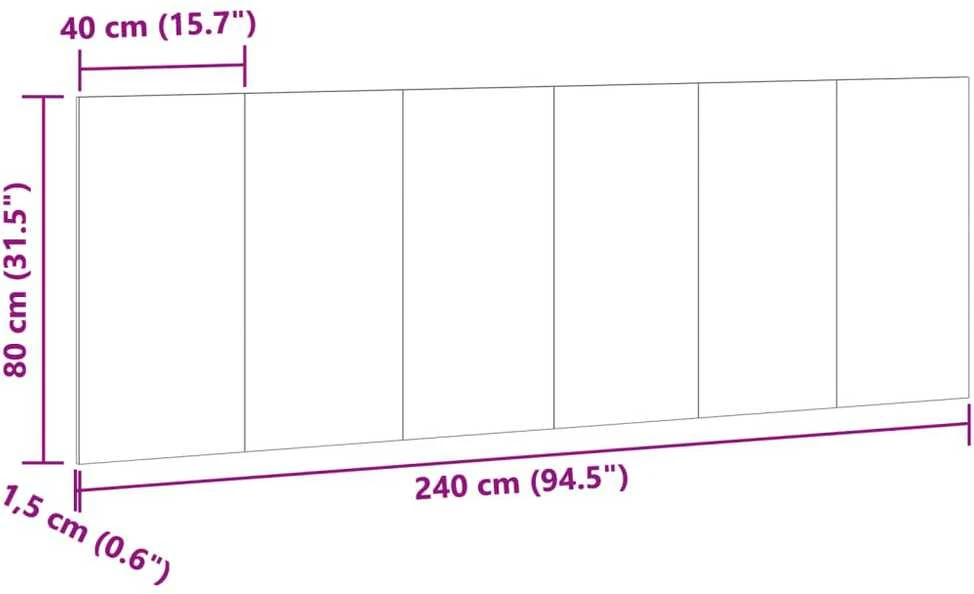 Sieninis galvūgalis, medienos, 240x1,5x80cm, apdirbta mediena