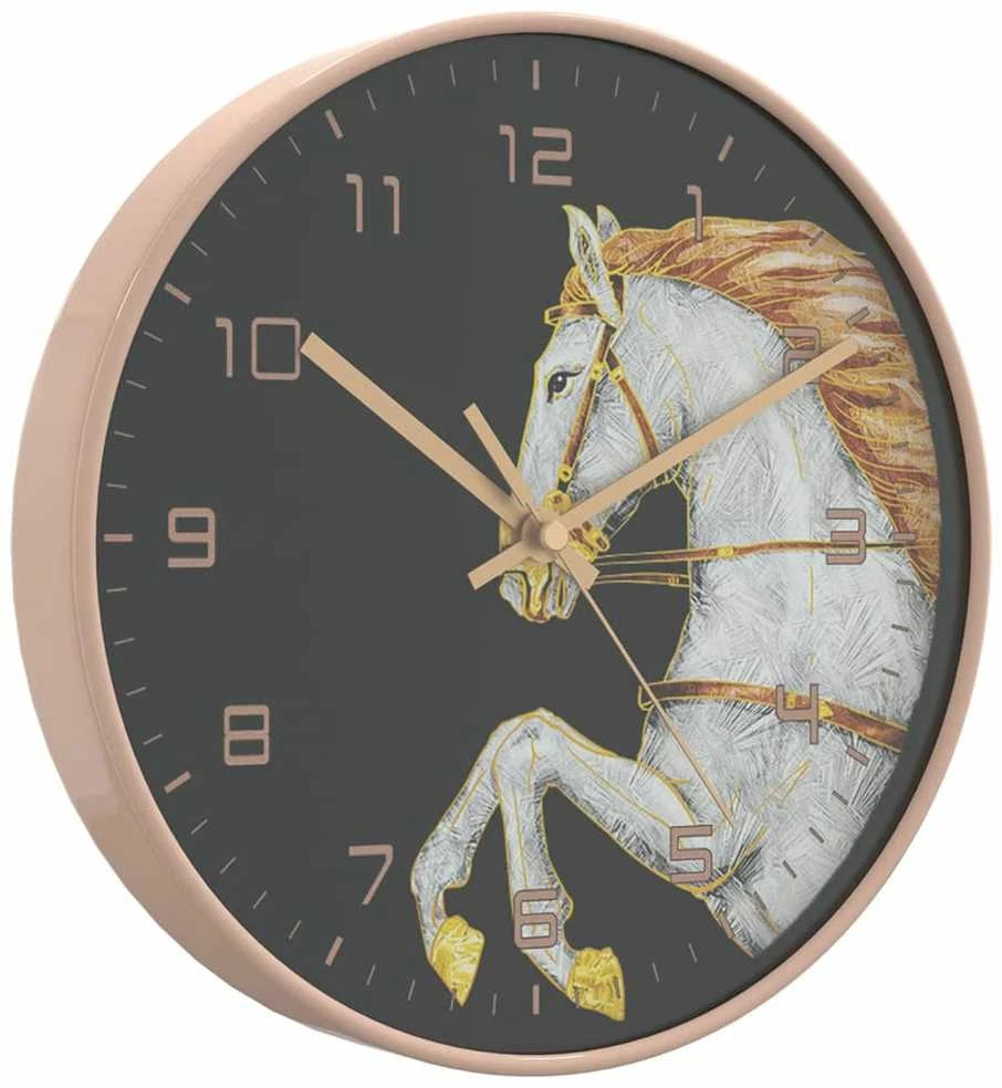 Sieninis laikrodis, auksinis/baltas, 29,5cm, PS/stiklas