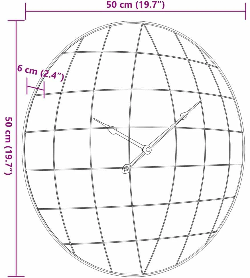 Sieninis laikrodis, geltonos ir juodos spalvos, 50cm, mediena