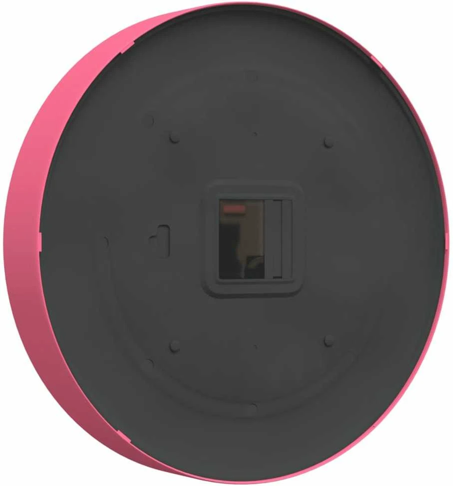 Sieninis laikrodis, rožinis, Ø25,5cm, polistirenas ir stiklas