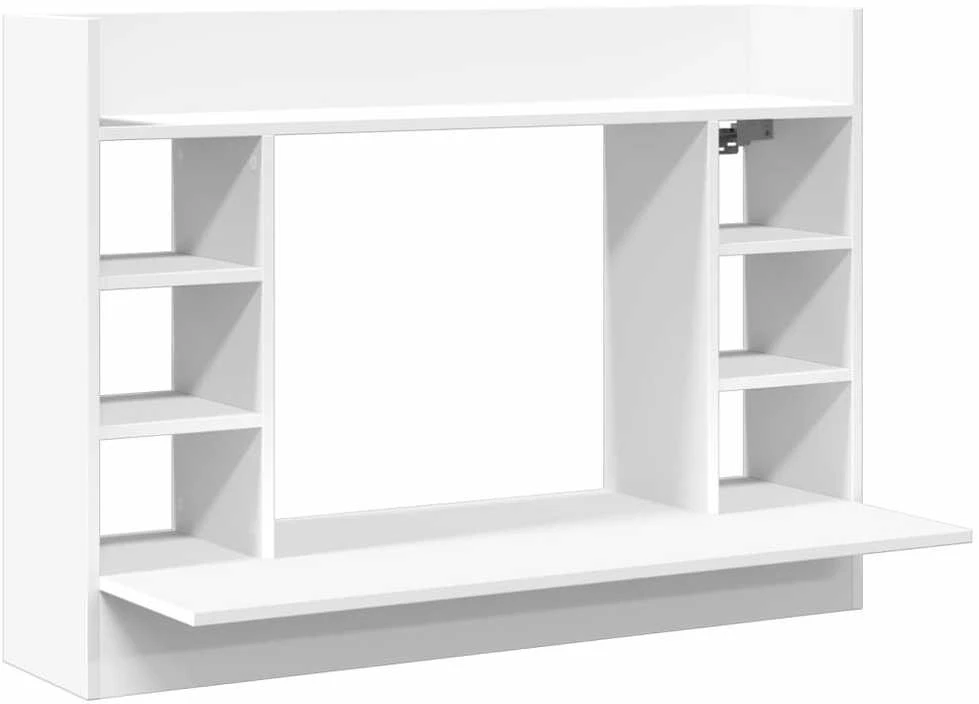 Sieninis rašomasis stalas, baltas, 105x48x75cm, mediena