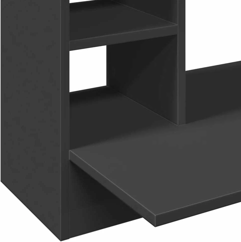 Sieninis rašomasis stalas, juodas, 105x48x75cm, mediena