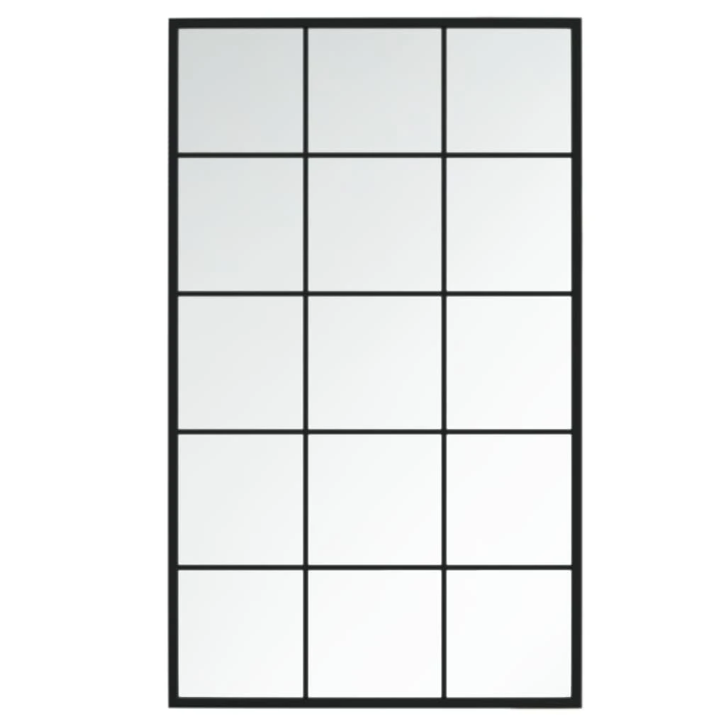 Sieninis veidrodis, juodos spalvos, 100x60cm, metalas