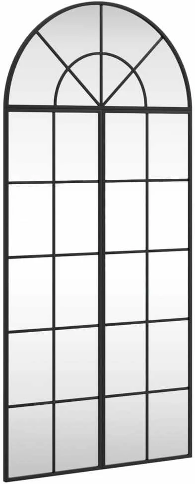 Sieninis veidrodis, juodos spalvos, 60x130cm, geležis, arkinis