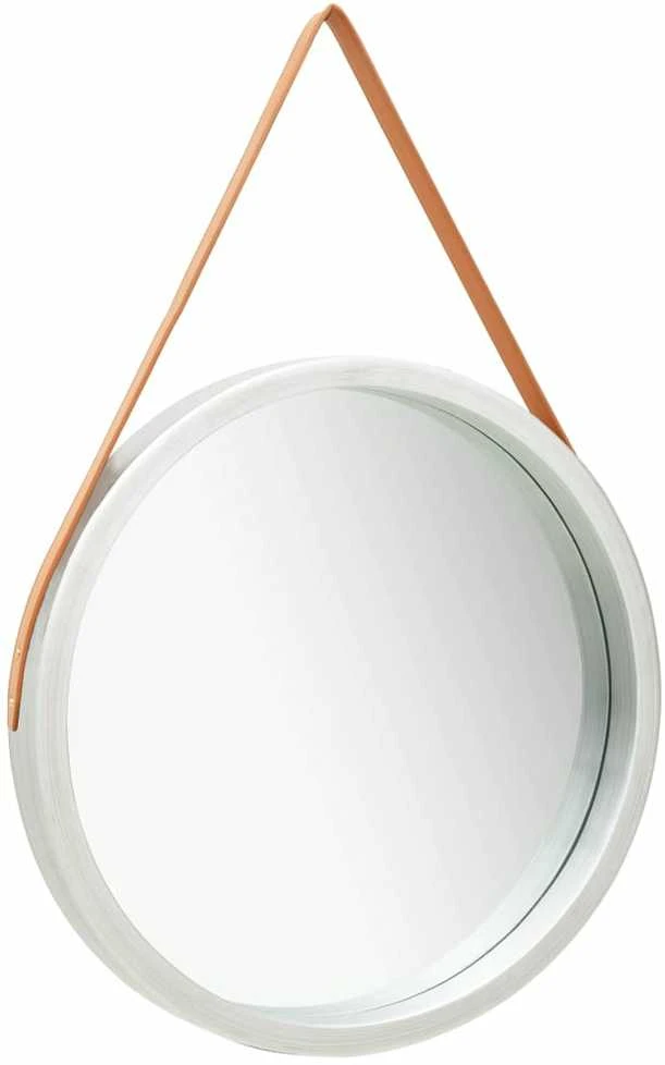 Sieninis veidrodis su dirželiu, sidabrinės spalvos, 60cm