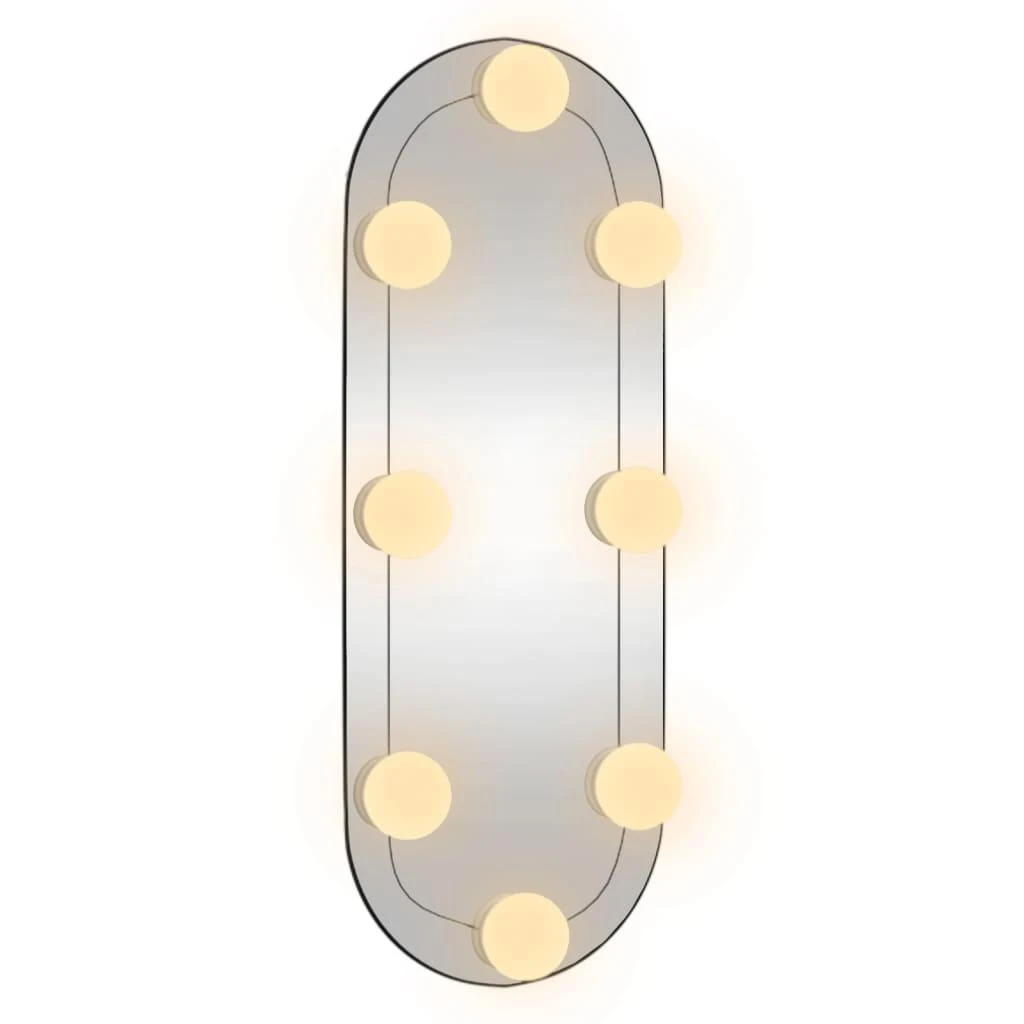 Sieninis veidrodis su LED lemputėmis, 15x40cm, stiklas