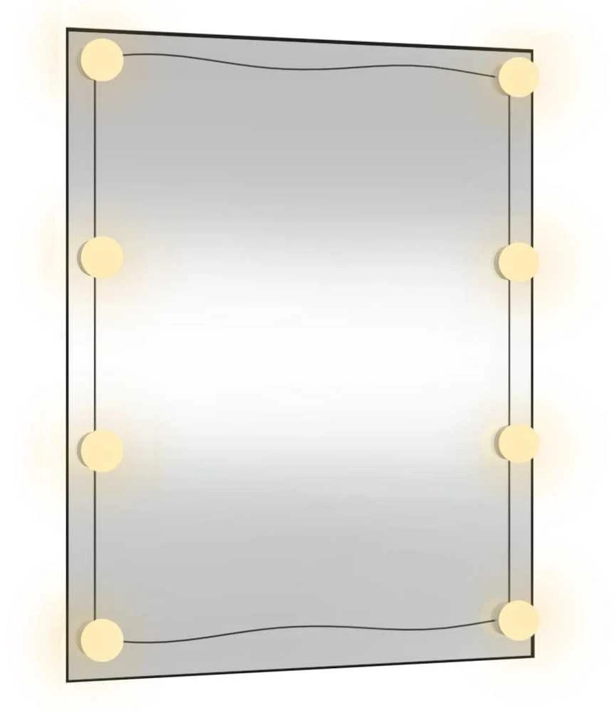 Sieninis veidrodis su LED lemputėmis, 50x60cm, stiklas