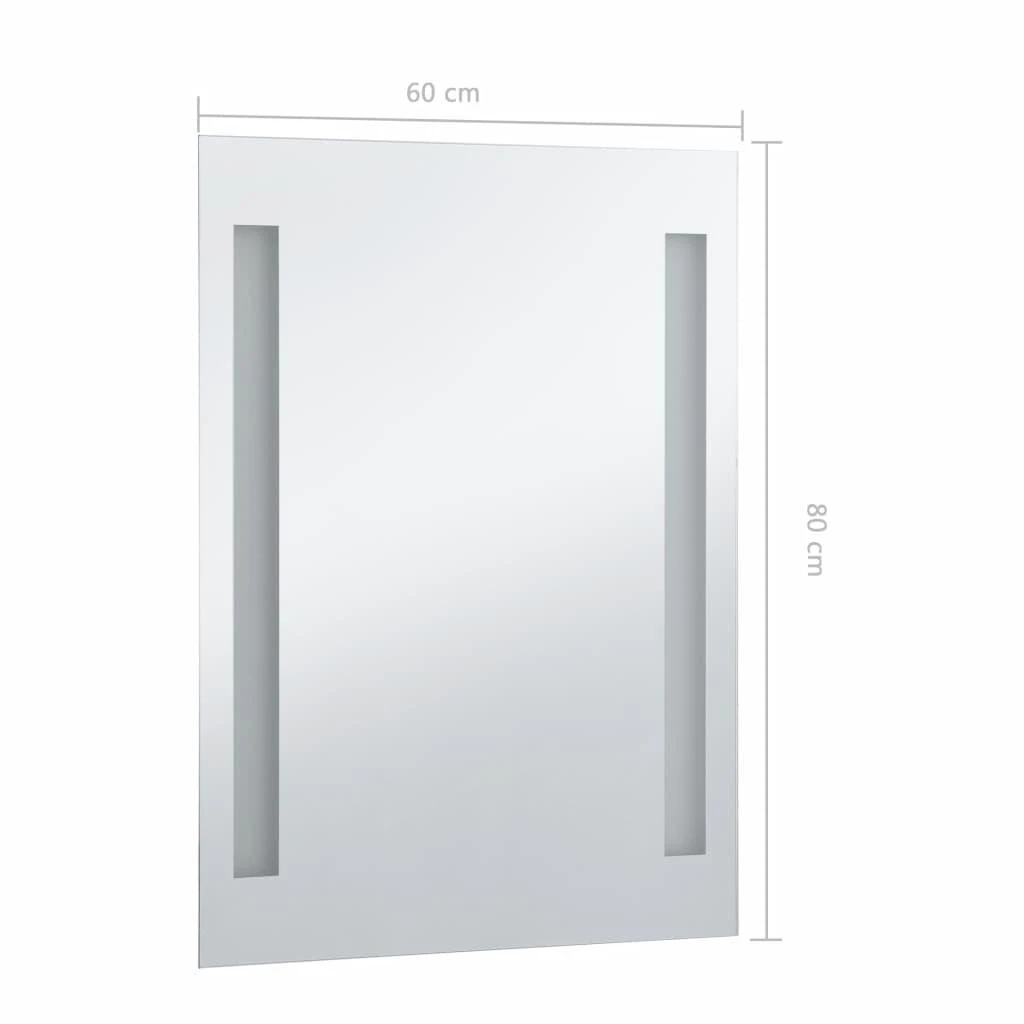 Sieninis vonios kambario veidrodis su LED, 60x80cm