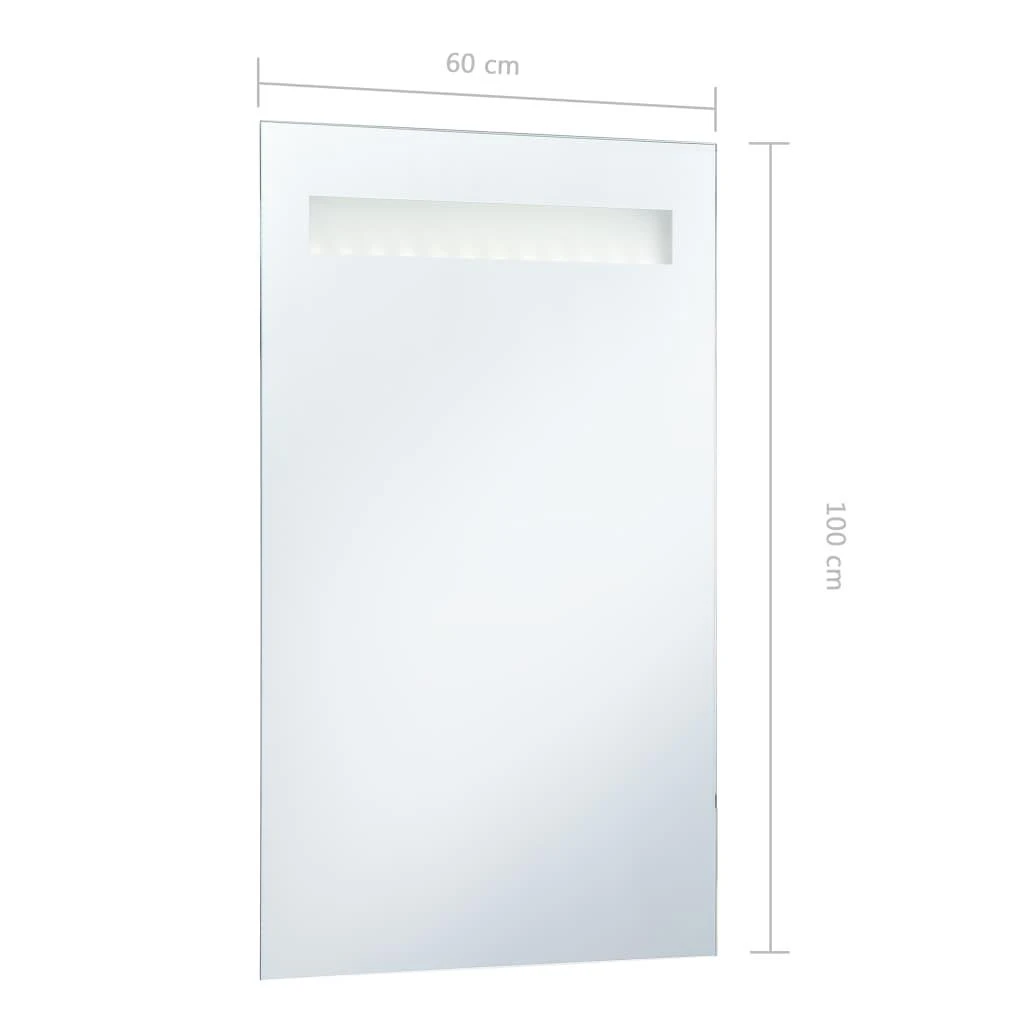 Sieninis vonios kambario veidrodis su LED, 60x100cm