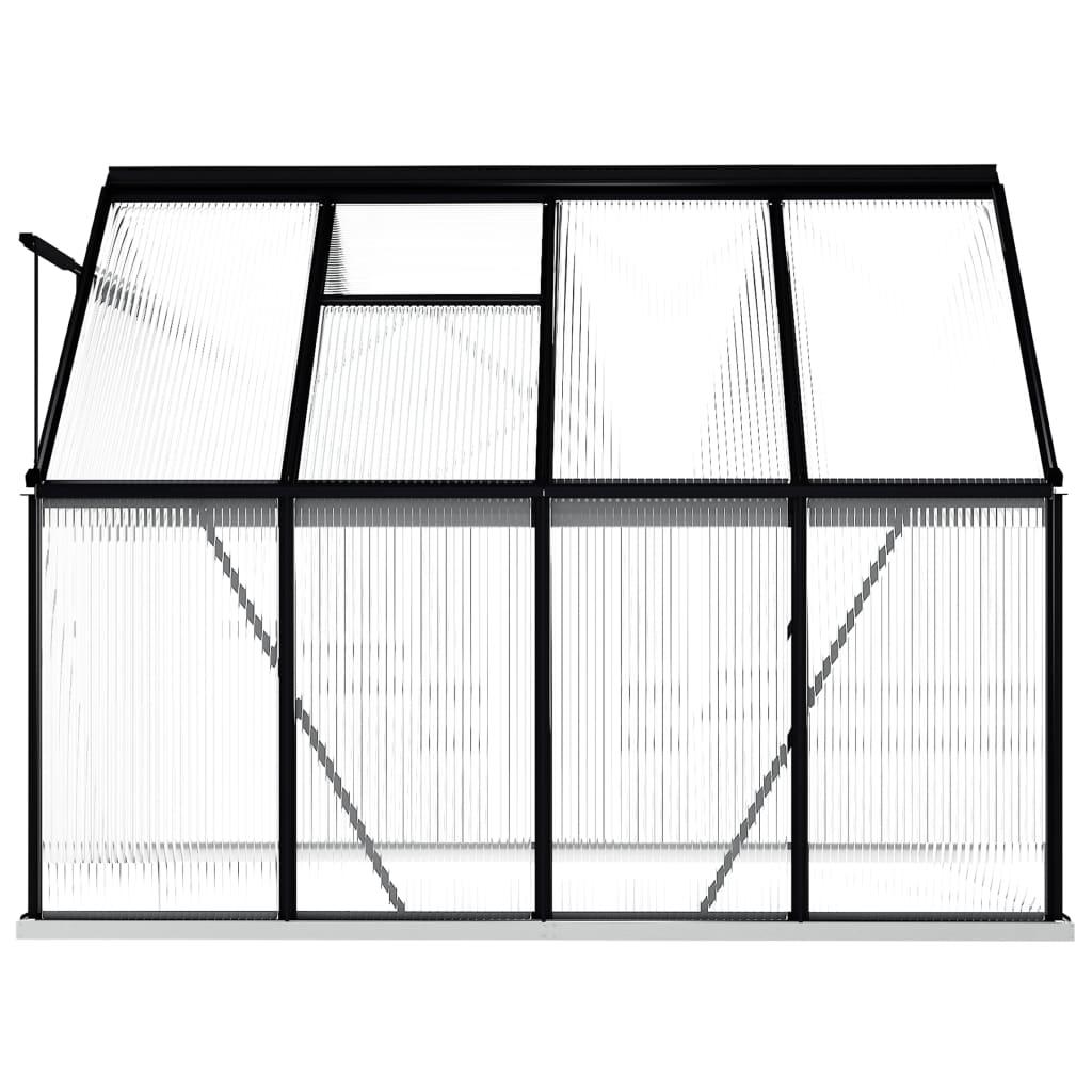Šiltnamis su pagrindo rėmu, antracito, aliuminis, 4,75m²