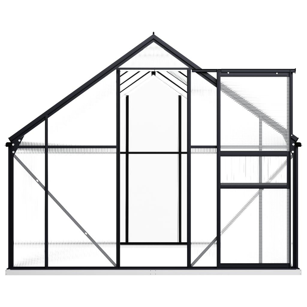 Šiltnamis su pagrindo rėmu, antracito, aliuminis, 4,75m²