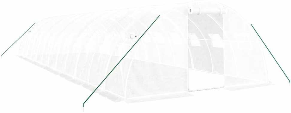Šiltnamis su plieno rėmu, baltos spalvos, 12x4x2m, 48m²