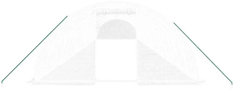 Šiltnamis su plieno rėmu, baltos spalvos, 20x4x2m, 80m²