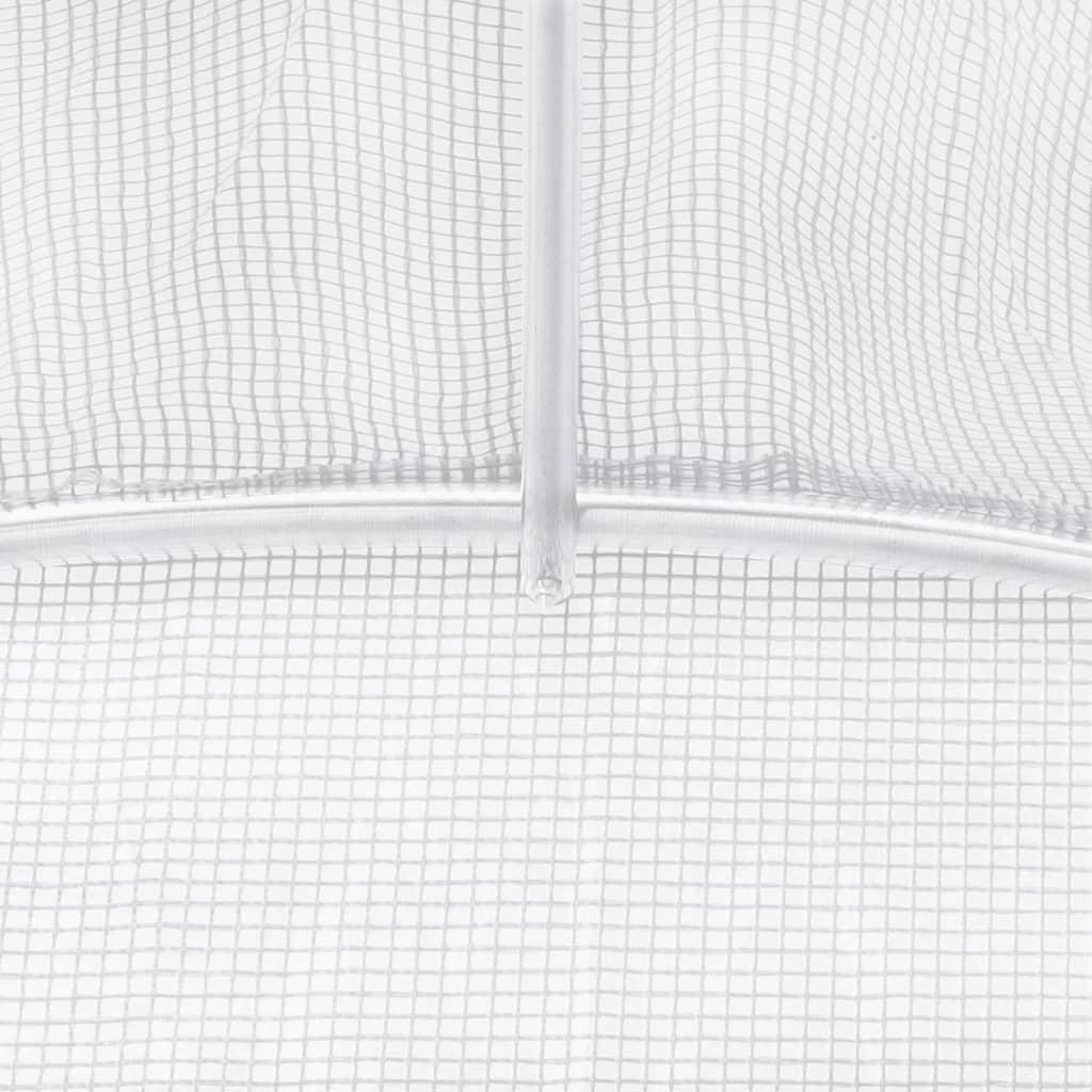 Šiltnamis su plieno rėmu, baltos spalvos, 4x2x2m, 8m²