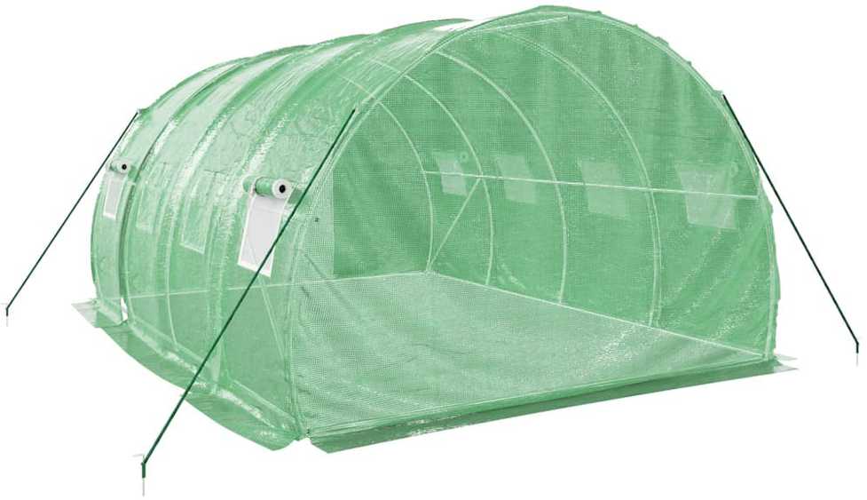 Šiltnamis su plieno rėmu, žalios spalvos, 4x3x2m, 12m²