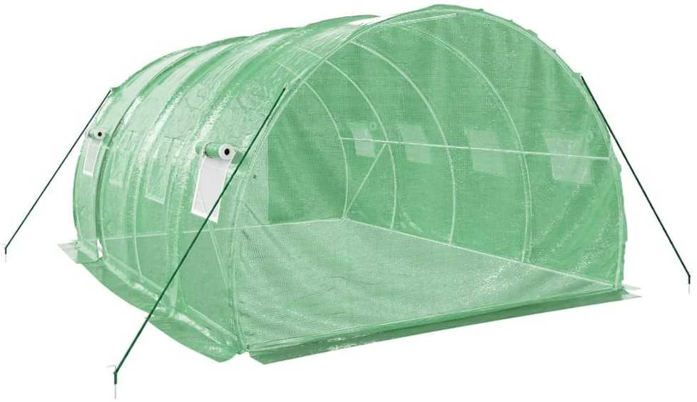 Šiltnamis su plieno rėmu, žalios spalvos, 4x3x2m, 12m²