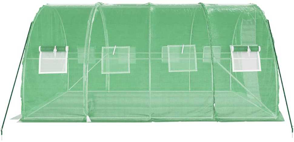 Šiltnamis su plieno rėmu, žalios spalvos, 4x3x2m, 12m²