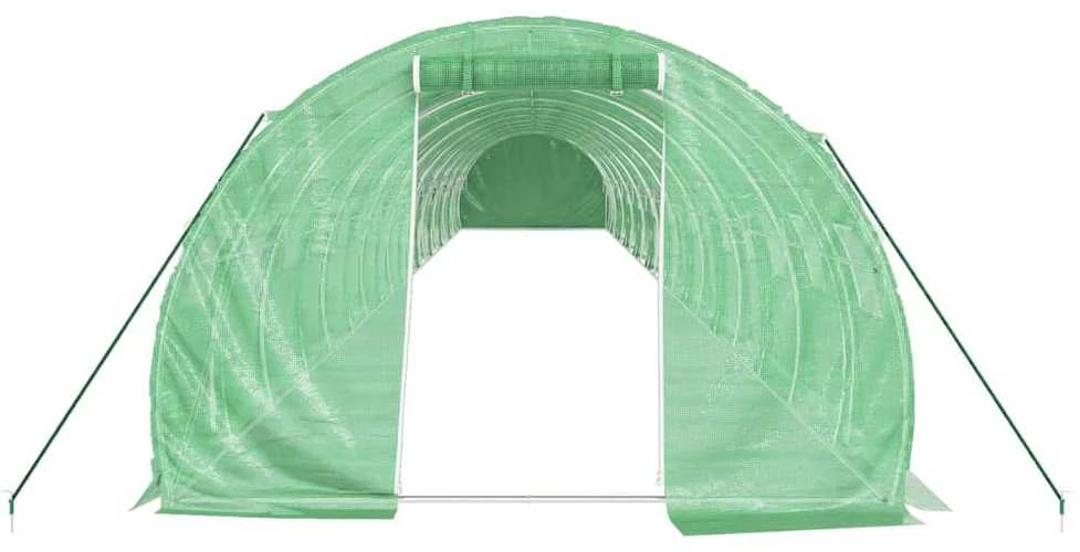 Šiltnamis su plieno rėmu, žalios spalvos, 20x3x2m, 60m²