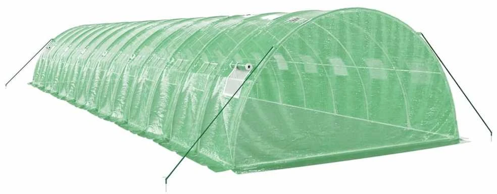 Šiltnamis su plieno rėmu, žalios spalvos, 14x4x2m, 56m²