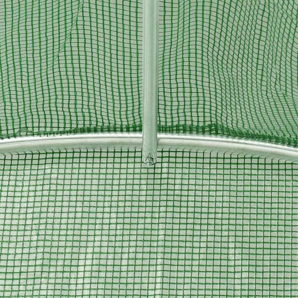 Šiltnamis su plieno rėmu, žalios spalvos, 20x5x2,3m, 100m²