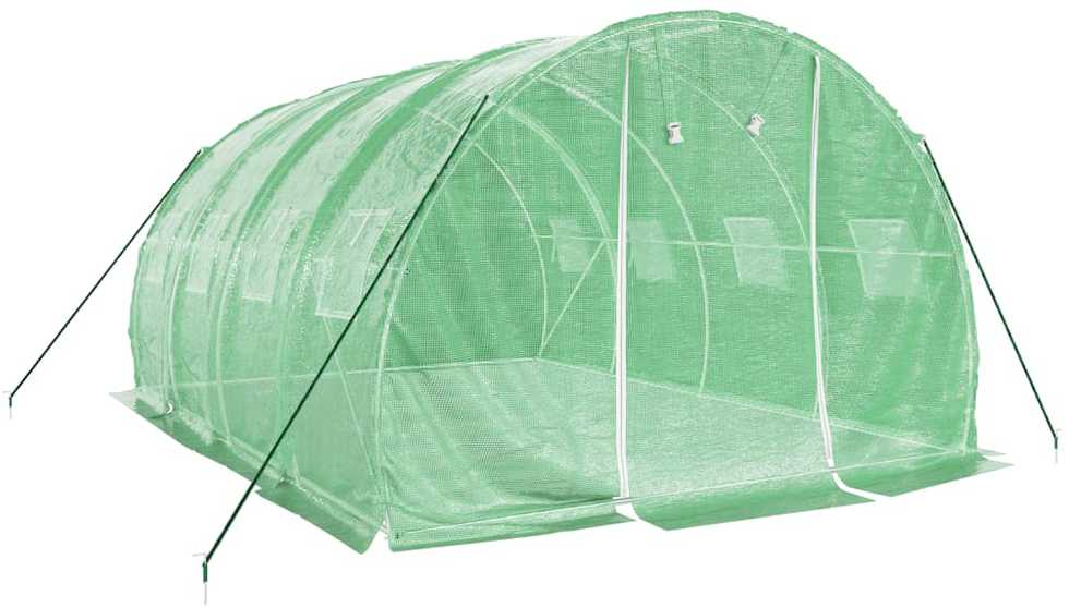 Šiltnamis su plieno rėmu, žalios spalvos, 4x3x2m, 12m²